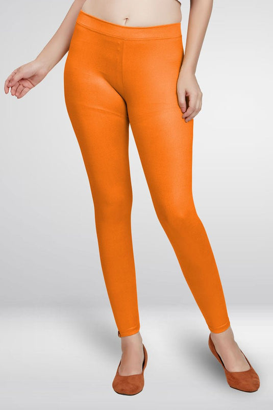 Orange Ankle Length Leggings - Groosberry Lifestyle