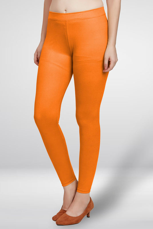 Orange Ankle Length Leggings