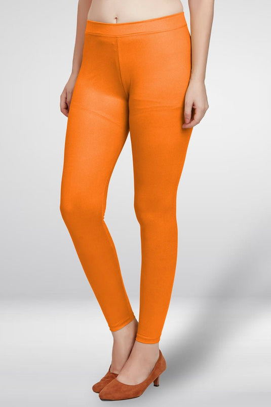 Orange Ankle Length Leggings - Groosberry Lifestyle