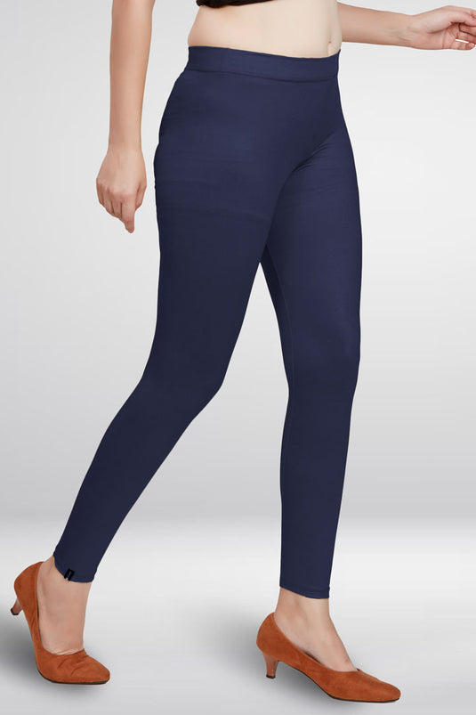 Blue Ankle Length Leggings
