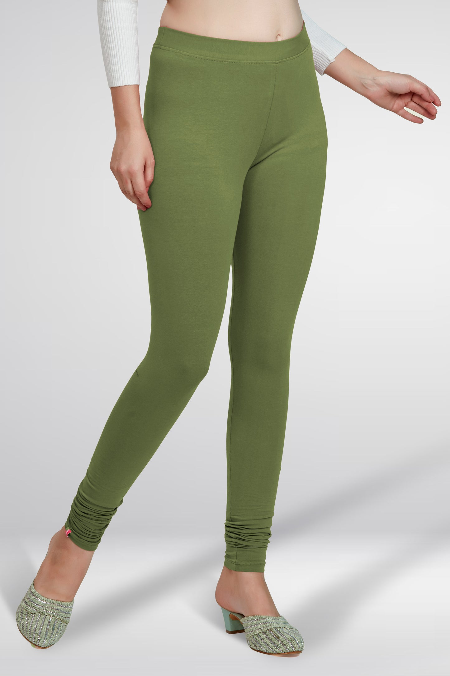 Green Premium Churidar Leggings