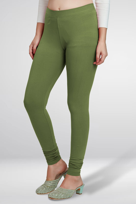 Green Churidar Cotton Leggings