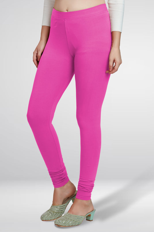 Pink Churidar Cotton Leggings
