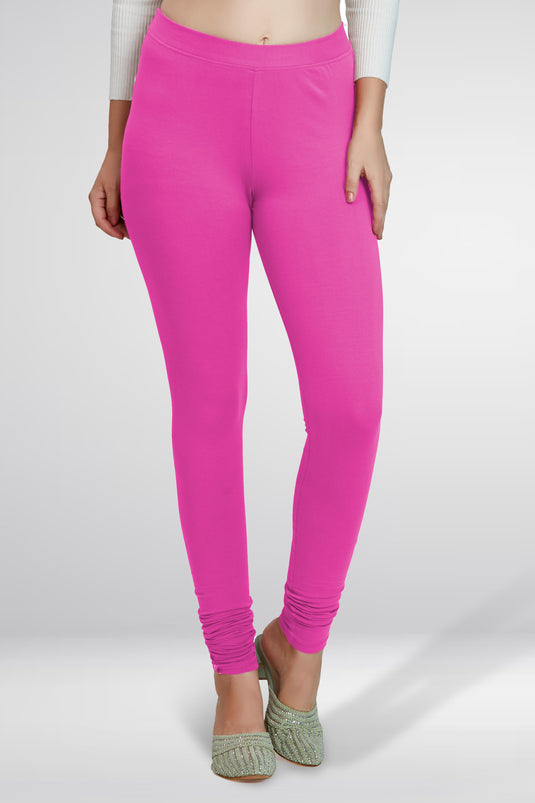 Pink Churidar Cotton Leggings
