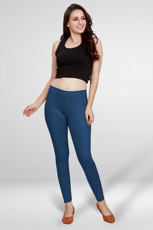 Blue Ankle Length Leggings