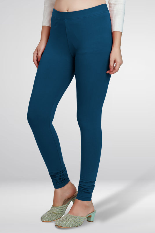 Blue Churidar Cotton Leggings
