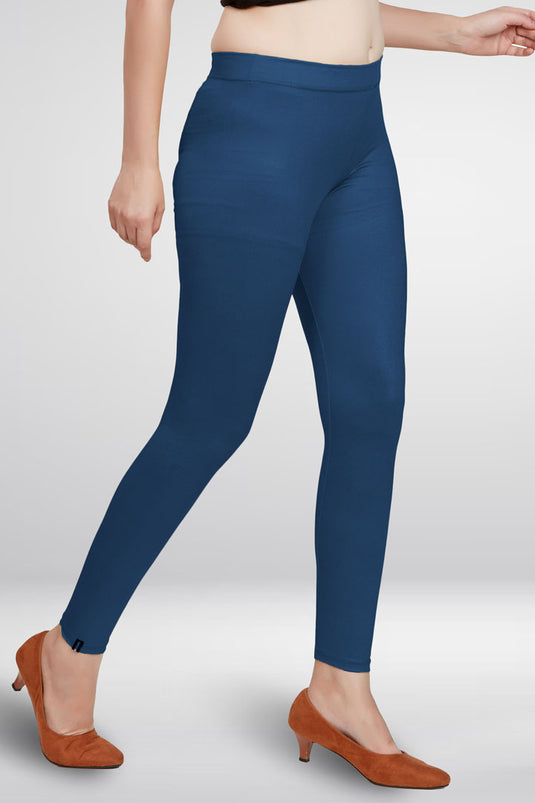 Blue Ankle Length Leggings