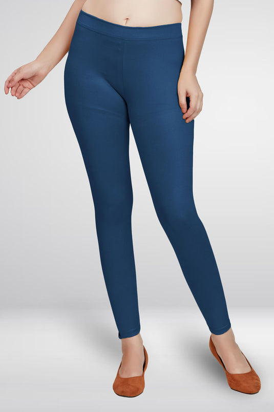 Blue Ankle Length Leggings