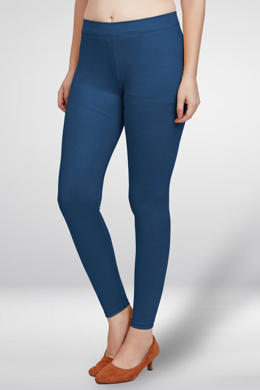 Blue Ankle Length Leggings