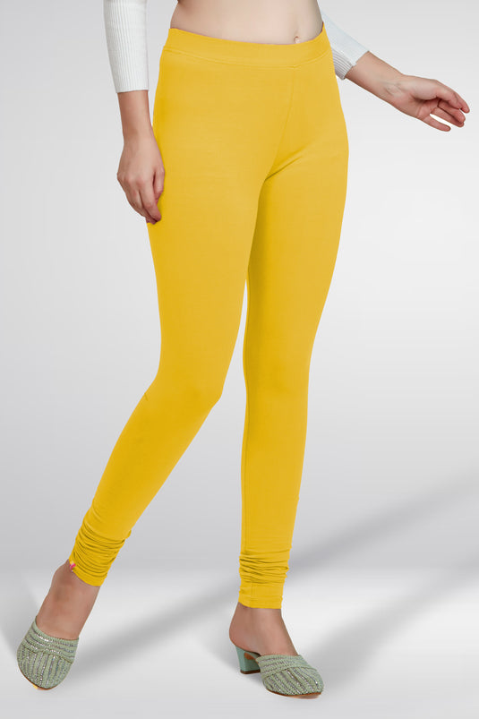 Yellow Churidar Cotton Leggings