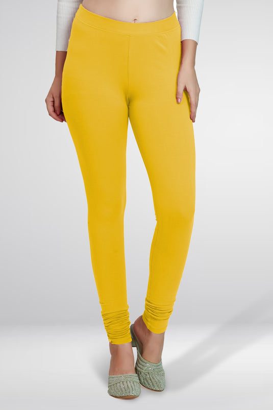 Yellow Churidar Cotton Leggings