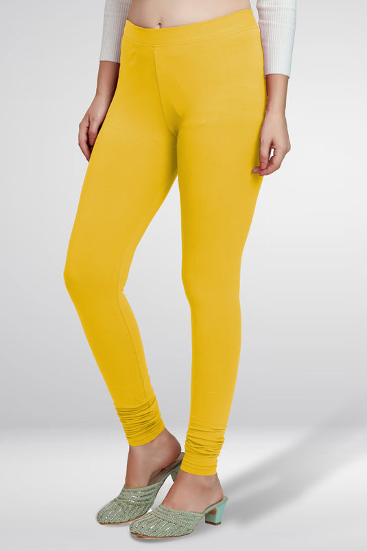 Yellow Churidar Cotton Leggings