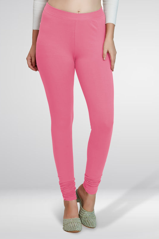 Pink Churidar Cotton Leggings