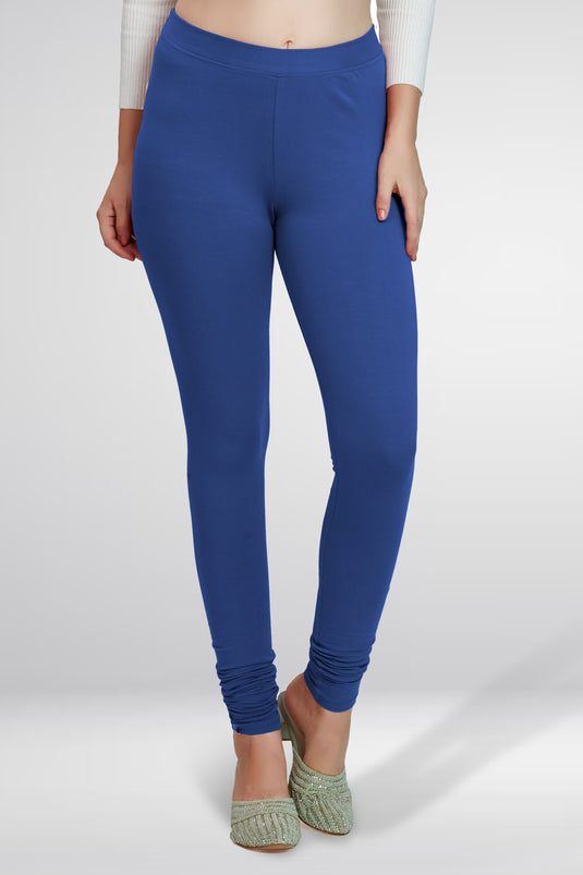 Blue Churidar Cotton Leggings
