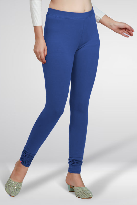 Blue Churidar Cotton Leggings