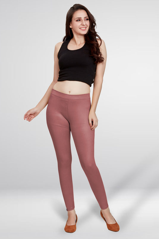 Light Burgundy Ankle Length Leggings