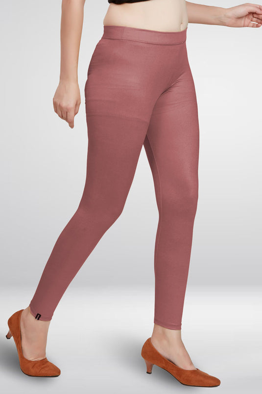 Light Burgundy Ankle Length Leggings