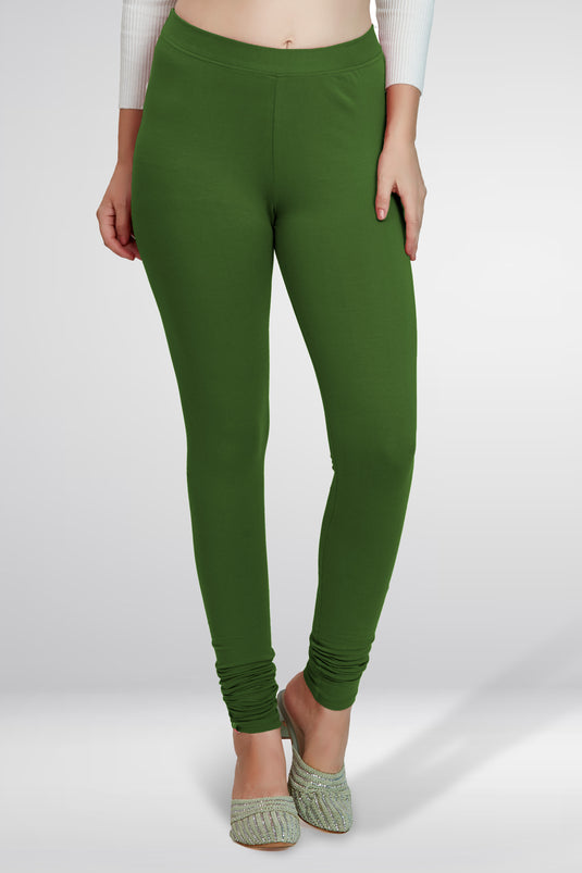 Green Churidar Cotton Leggings