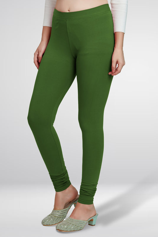 Green Churidar Cotton Leggings