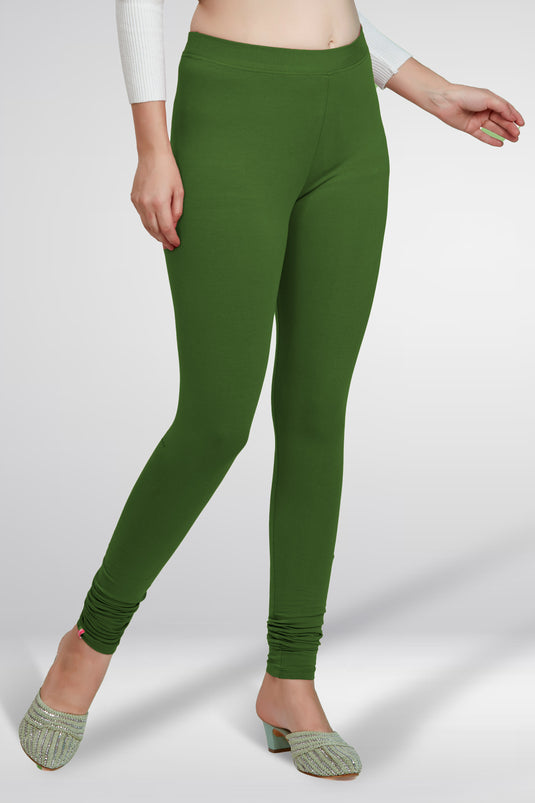 Green Churidar Cotton Leggings