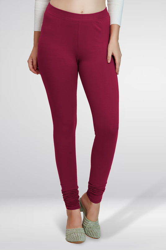 Red Churidar Cotton Leggings