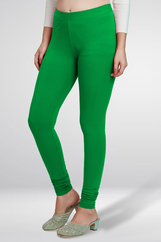 Green Churidar Cotton Leggings