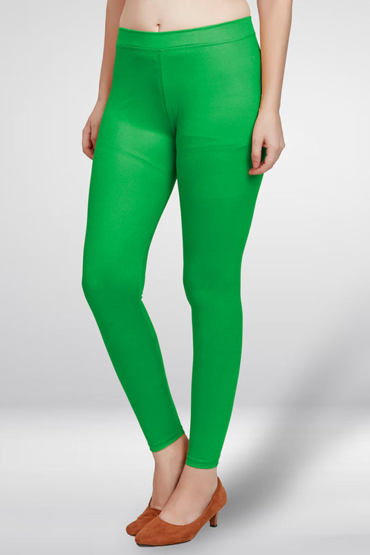 Green Ankle Length Leggings