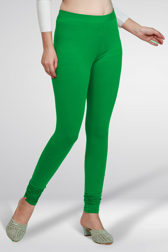 Green Churidar Cotton Leggings