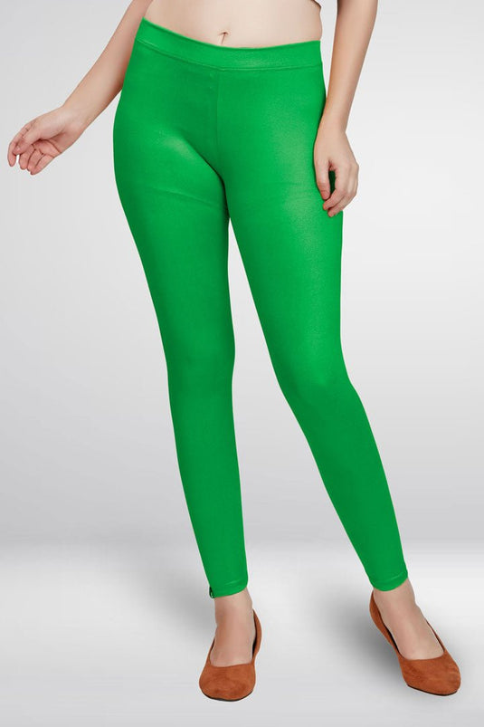 Green Ankle Length Leggings - Groosberry Lifestyle