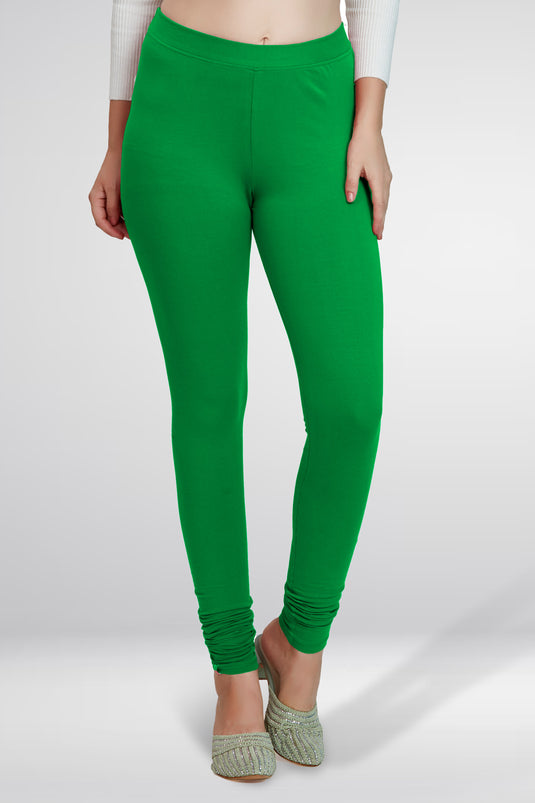Green Churidar Cotton Leggings