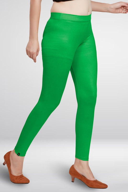 Green Ankle Length Leggings