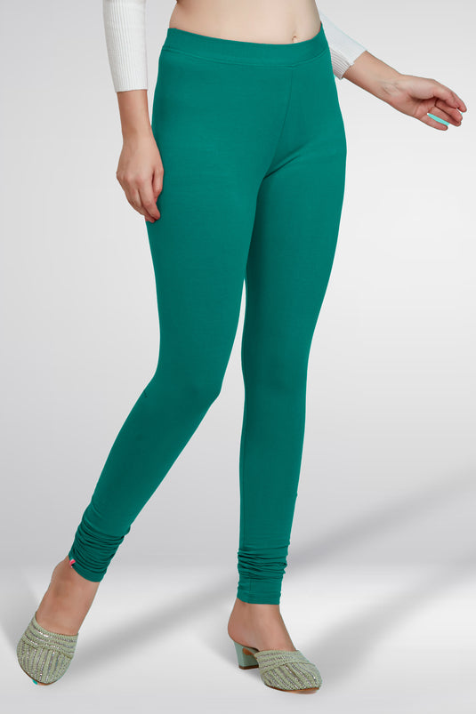 Green Churidar Cotton Leggings