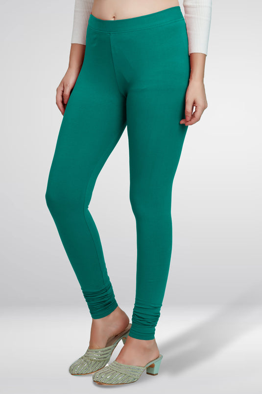 Green Churidar Cotton Leggings