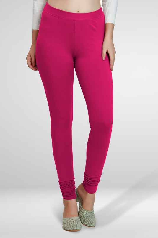 Pink Churidar Cotton Leggings