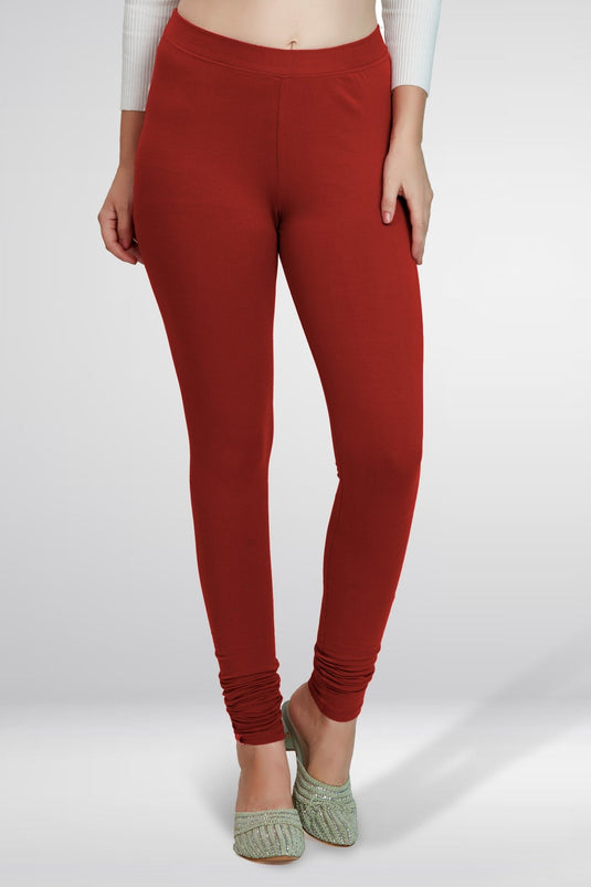 Red Churidar Cotton Leggings - Groosberry Lifestyle