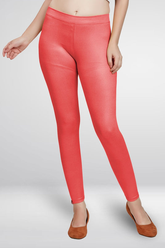 Peach Ankle Length Leggings - Groosberry Lifestyle