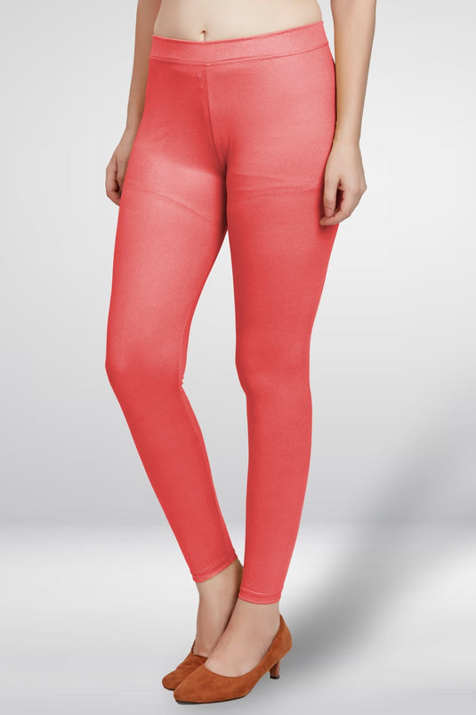 Peach Ankle Length Leggings - Groosberry Lifestyle