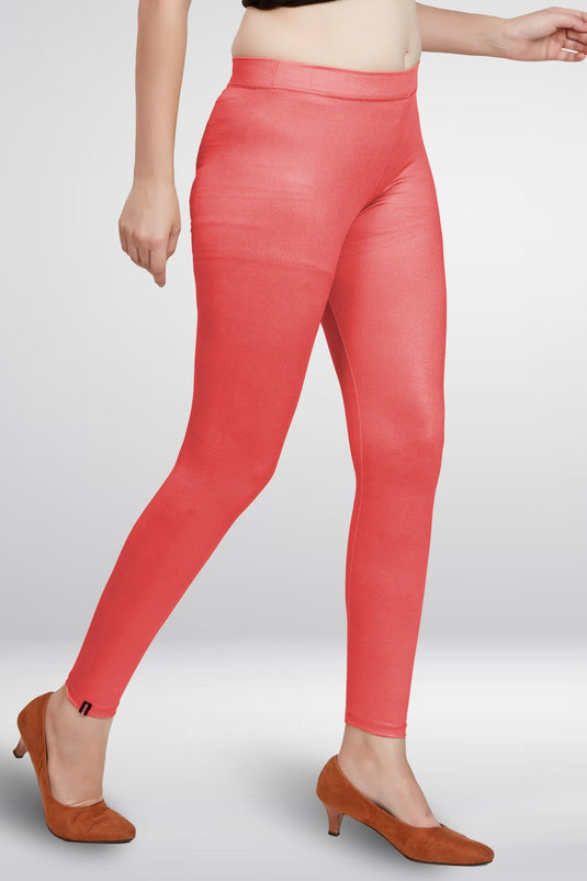 Peach Ankle Length Leggings - Groosberry Lifestyle