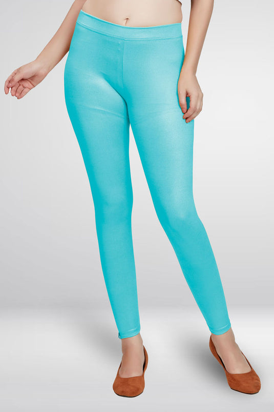 Blue Ankle Length Leggings