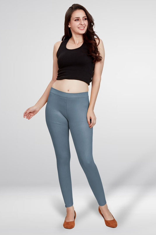 Grey Ankle Length Leggings - Groosberry Lifestyle