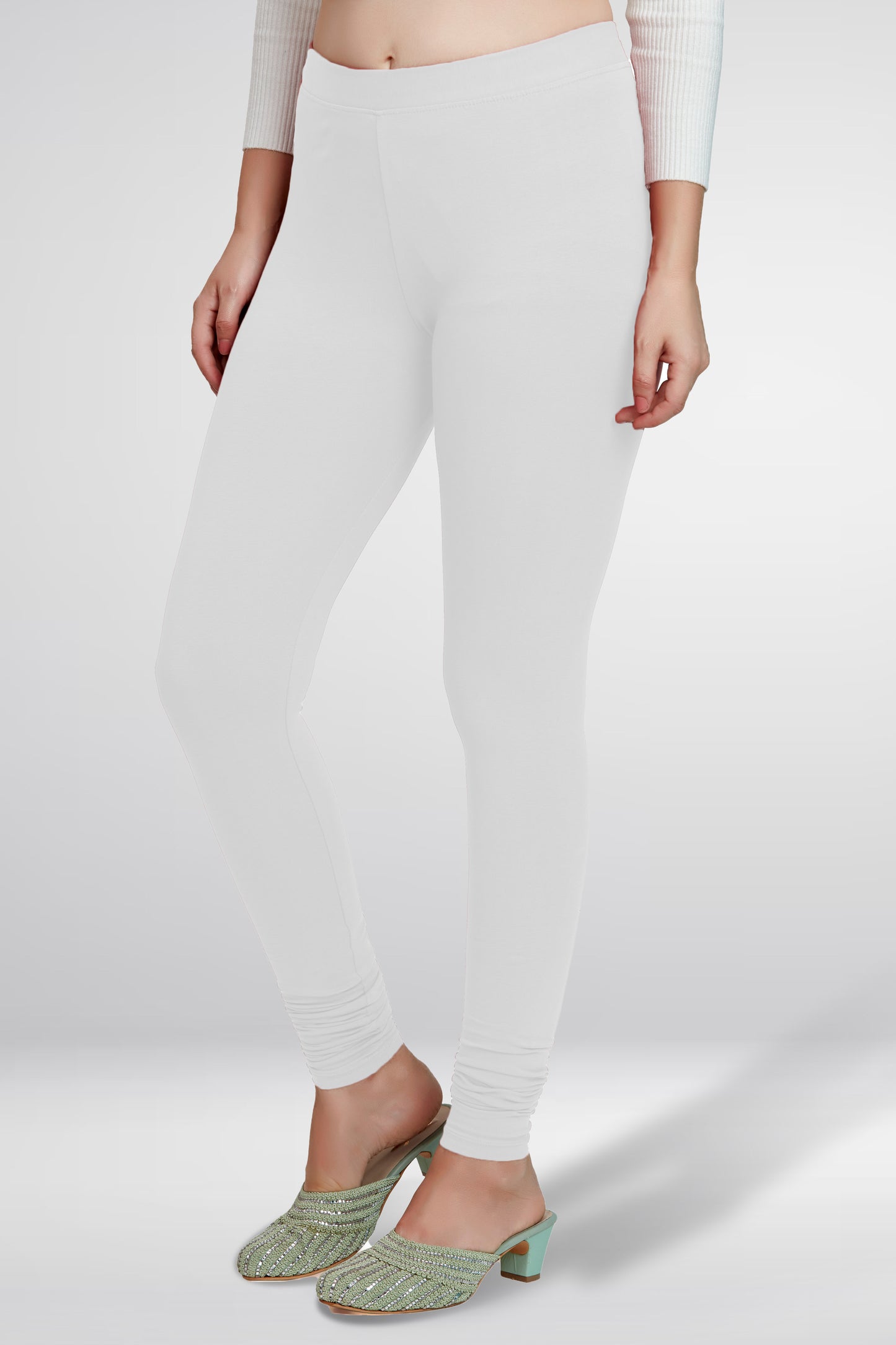 White Premium Churidar Leggings