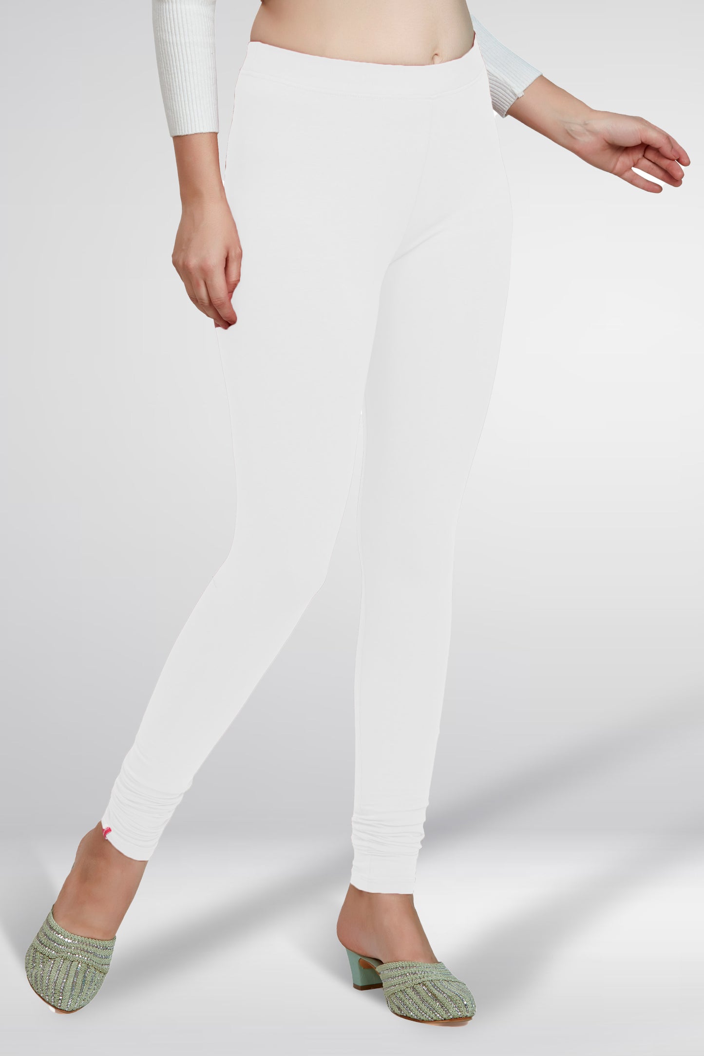 White Premium Churidar Leggings
