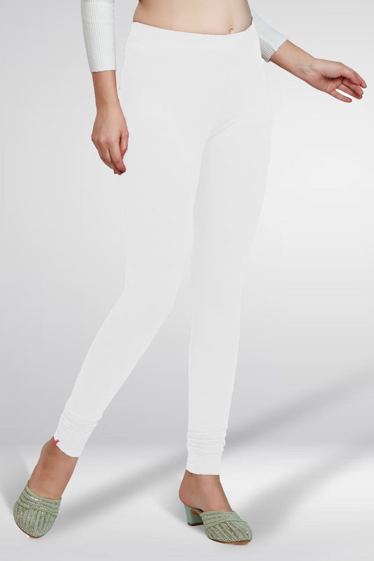 White Churidar Cotton Leggings - Groosberry Lifestyle