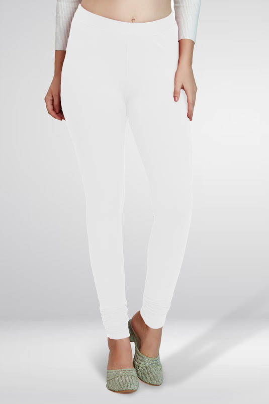 White Churidar Cotton Leggings