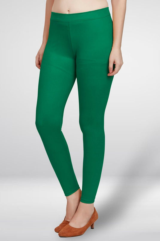 Green Ankle Length Leggings - Groosberry Lifestyle