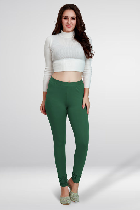 Green Churidar Cotton Leggings