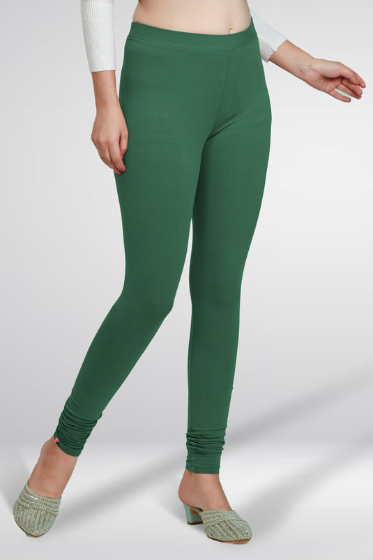 Green Churidar Cotton Leggings