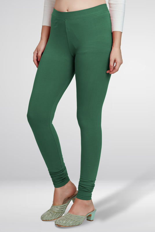 Green Churidar Cotton Leggings