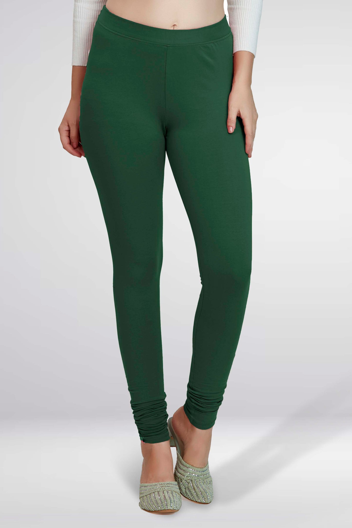 Green Premium Churidar Leggings