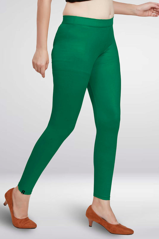Green Ankle Length Leggings